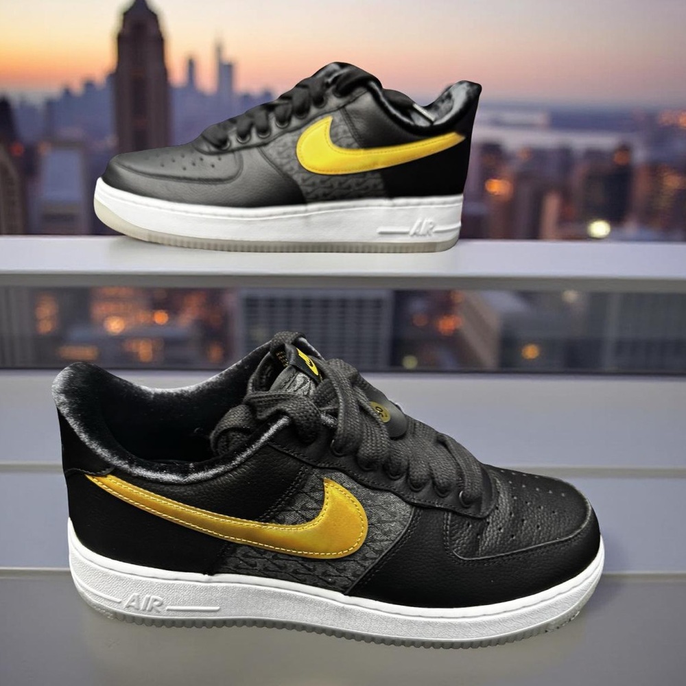 Nike Air Force 1 ’07 PRM Bronx Origins Mens 10 Black Gold White Rare